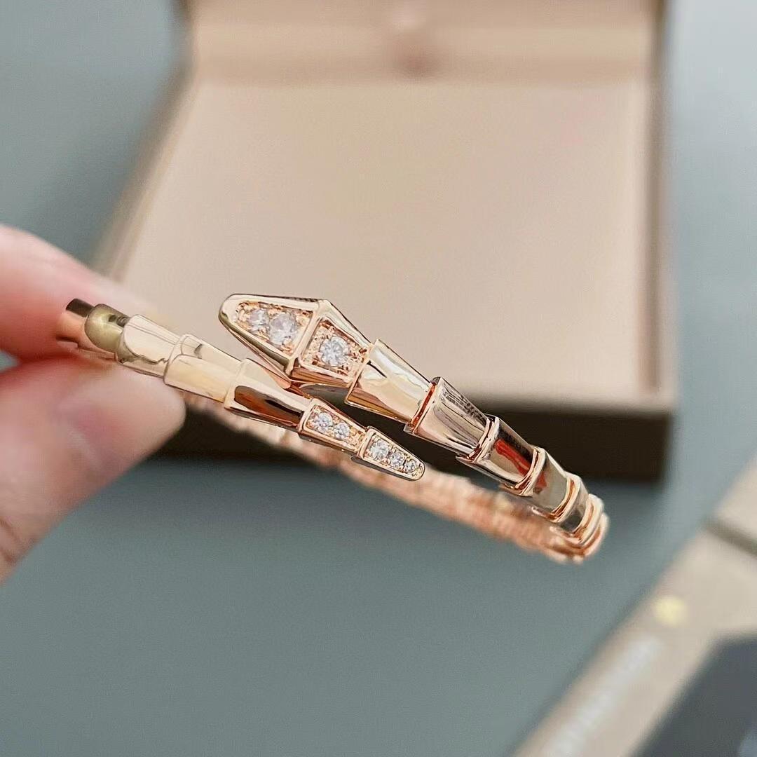 Women's high-end Baojia thick gold fashionable narrow version snake opening bracelet rose gold