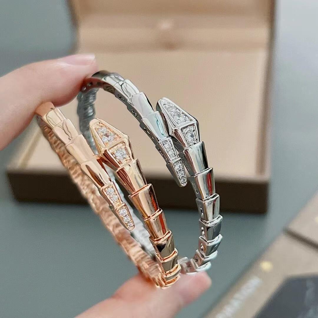 Women's high-end Baojia thick gold fashionable narrow version snake opening bracelet rose gold
