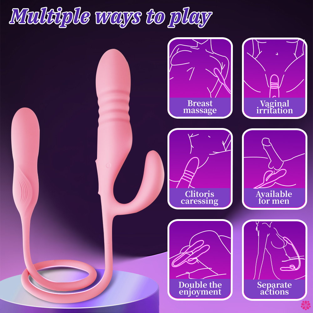 3 in 1 Dual  Vibrator Sucking Clitoral G-spot Sex Toy 10 Speed Waterproof
