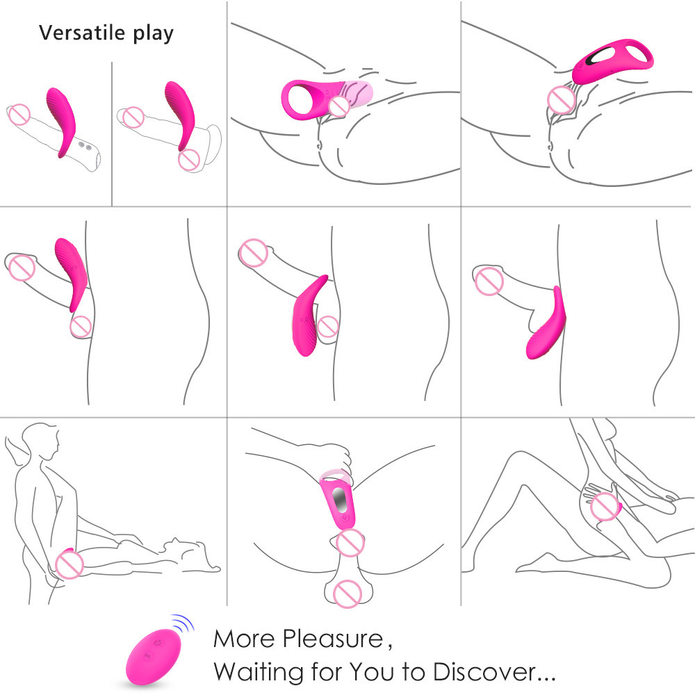 Men Penis Cock Ring Vibrator G-spot Dildo Massager Sex Toys For Women Couples