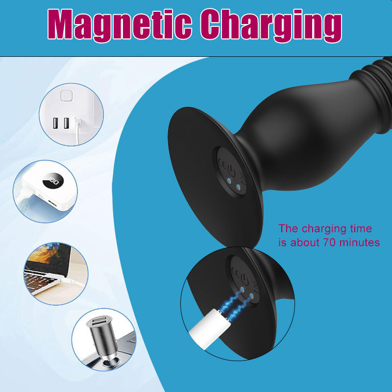Thrusting Anal Butt Plug Dildo Vibrator Prostate Massager Sex Toys for Men Women
