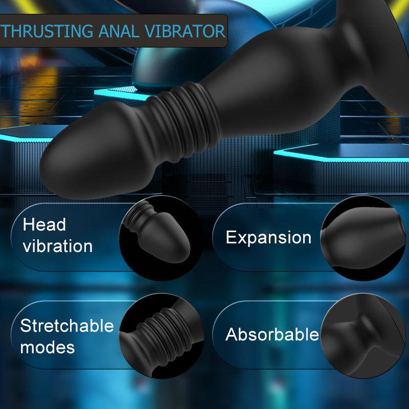 Thrusting Anal Butt Plug Dildo Vibrator Prostate Massager Sex Toys for Men Women