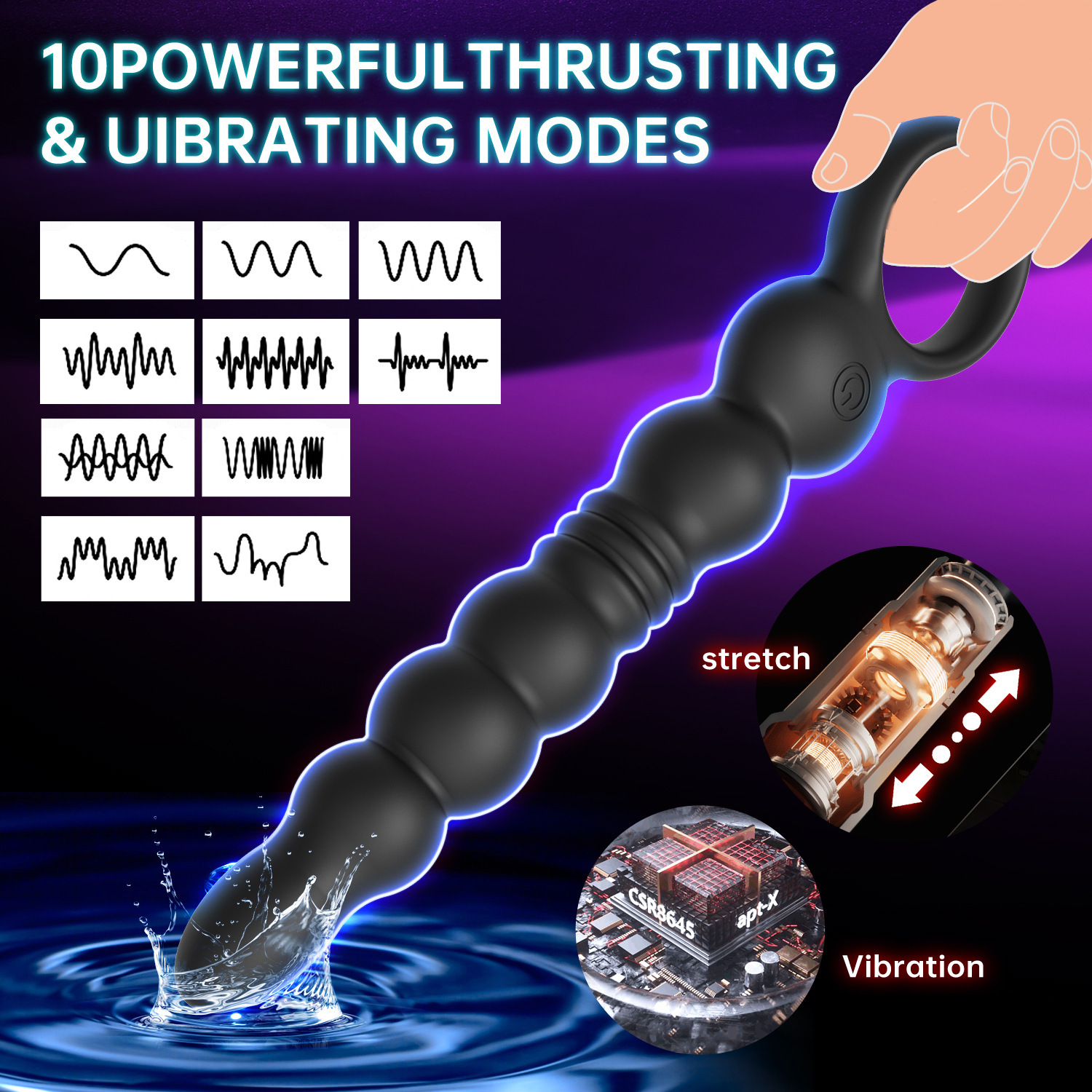 Long Smooth Silicone Anal Beads Butt Adult Toy Smooth Flexible Increasing Size