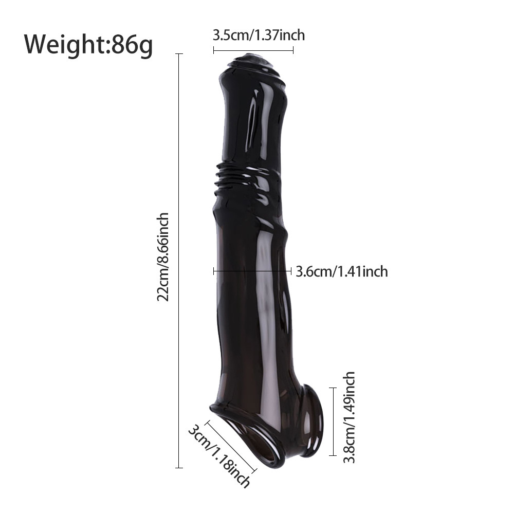 Knotted Wearable Sheath Girth Cock Ring Enlarger Dick Sex Toy for Female