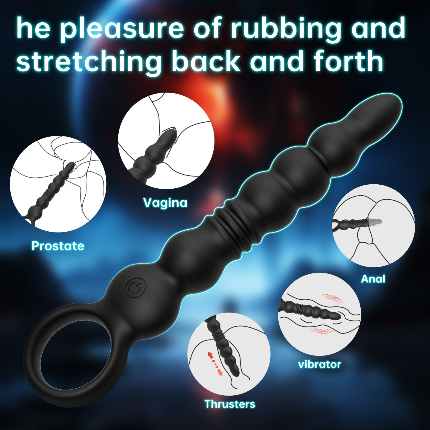 Long Smooth Silicone Anal Beads Butt Adult Toy Smooth Flexible Increasing Size