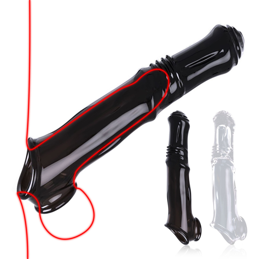 Knotted Wearable Sheath Girth Cock Ring Enlarger Dick Sex Toy for Female