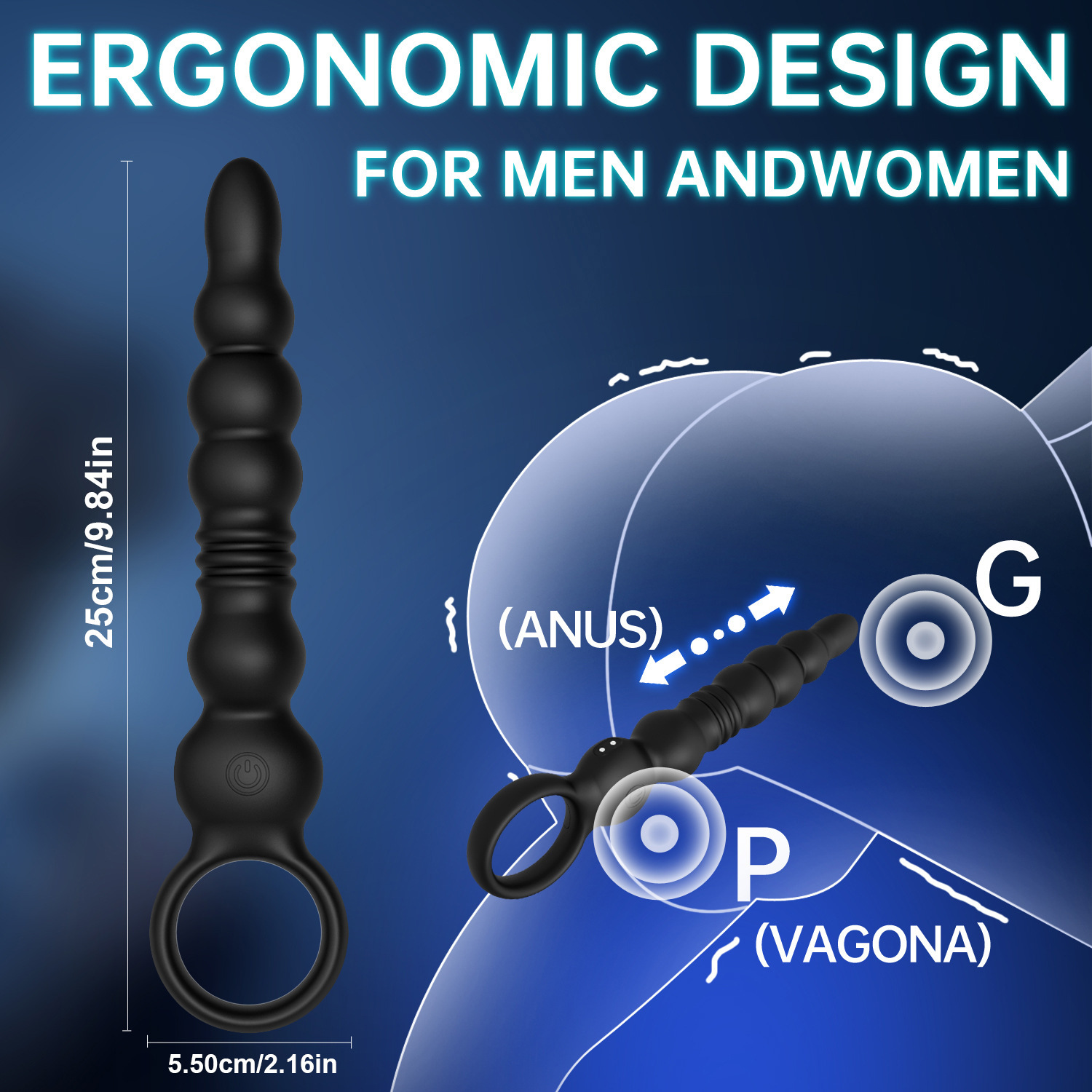 Long Smooth Silicone Anal Beads Butt Adult Toy Smooth Flexible Increasing Size