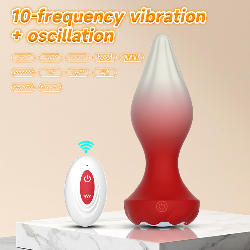 Adult Sex ToyS  Silicone Anal Plug Remote Control 10 Vibrating Butt Plug Men