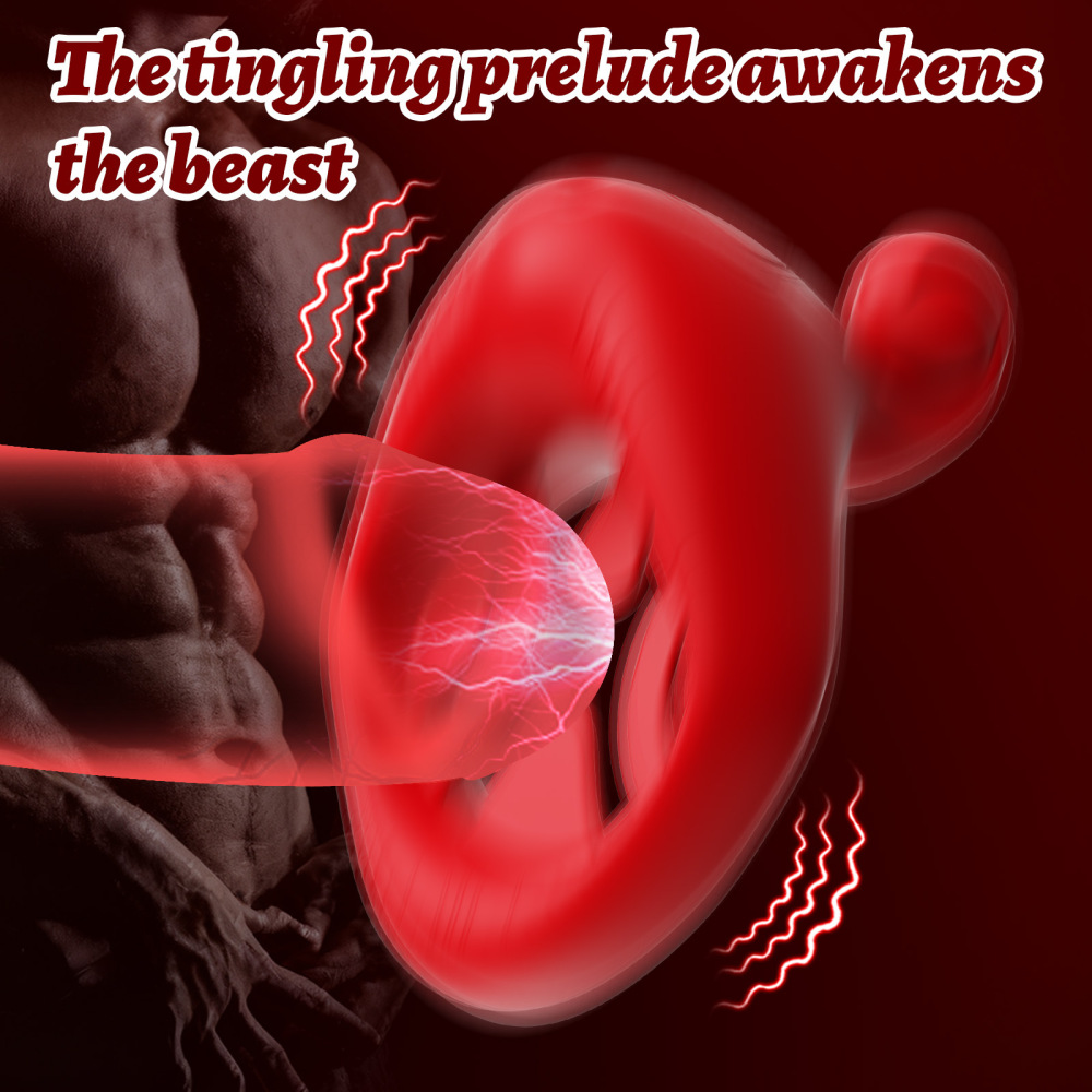 Vibrating Cock Ring Adult Sex Toys with Rose Clitoral Testicles Vibrator Couples