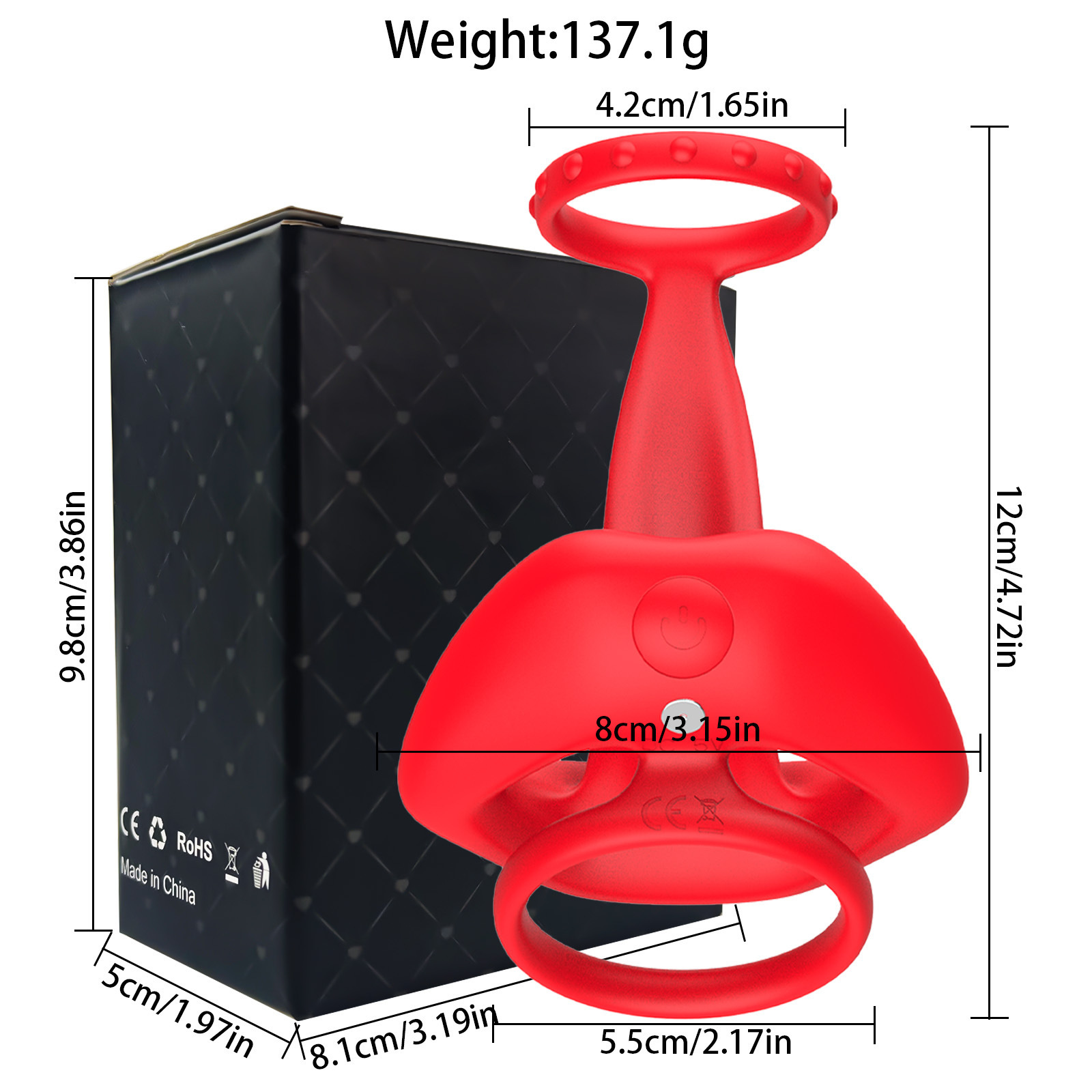 Penis Cock Ring Vibrating Testicle Stimulator Prostate Massager Sex Toys for Men