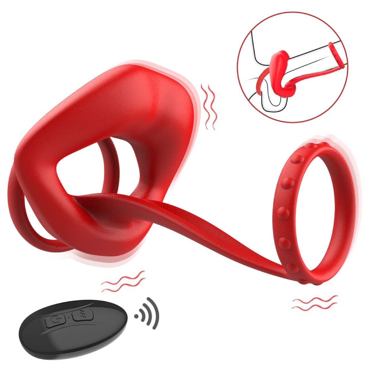 Penis Cock Ring Vibrating Testicle Stimulator Prostate Massager Sex Toys for Men