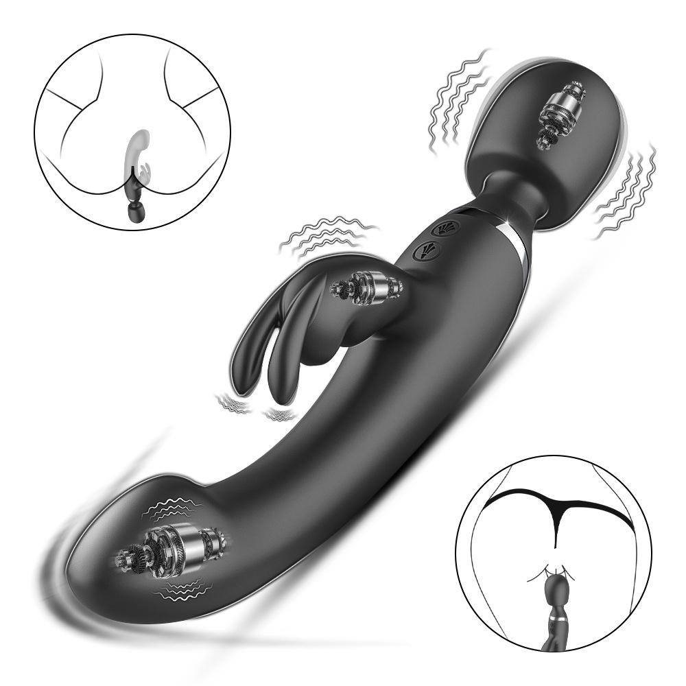 Rechargeable Dildo Vibrator Rabbit Clit G-spot Massager Wand Sex Toys Women BDSM