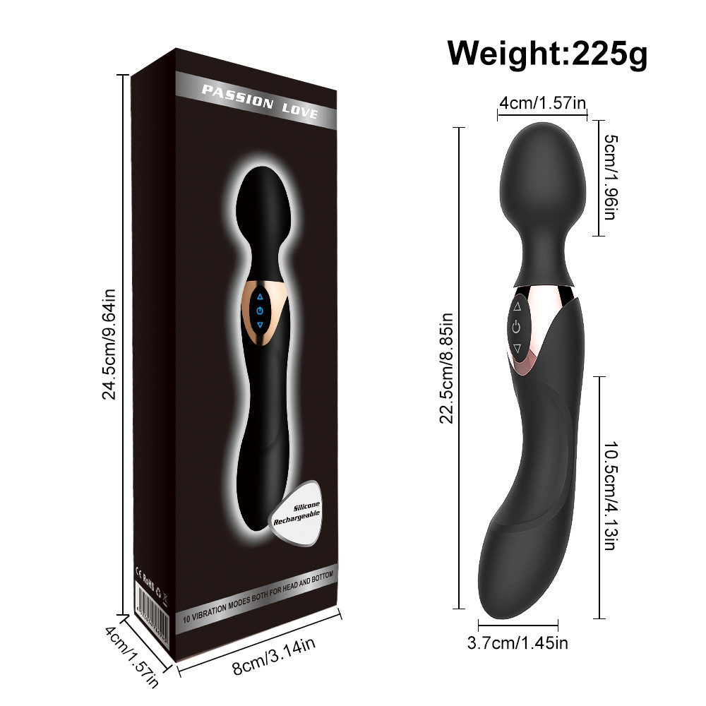 Dual Vibrator Dildo G-Spot Massage Wand Real Clit Stimulator Sex Toys for Women