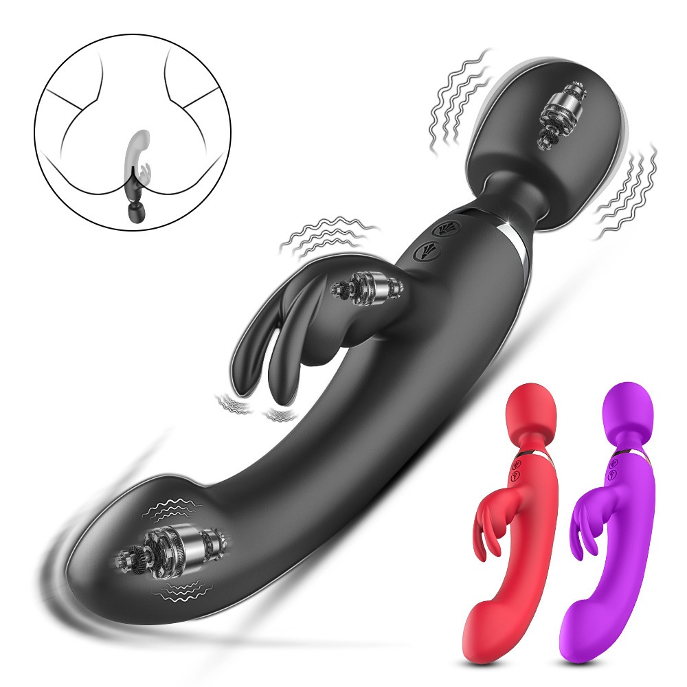 Rechargeable Dildo Vibrator Rabbit Clit G-spot Massager Wand Sex Toys Women BDSM