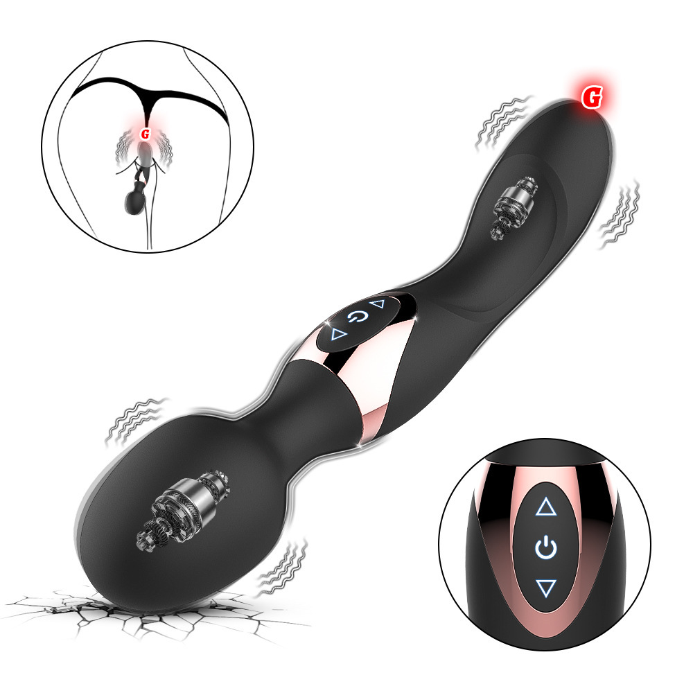 Dual Vibrator Dildo G-Spot Massage Wand Real Clit Stimulator Sex Toys for Women