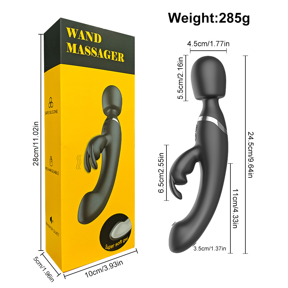 Rechargeable Dildo Vibrator Rabbit Clit G-spot Massager Wand Sex Toys Women BDSM
