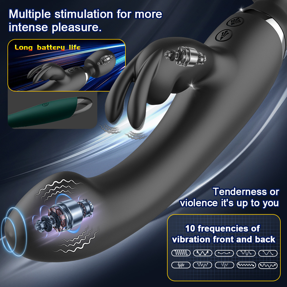 Rechargeable Dildo Vibrator Rabbit Clit G-spot Massager Wand Sex Toys Women BDSM