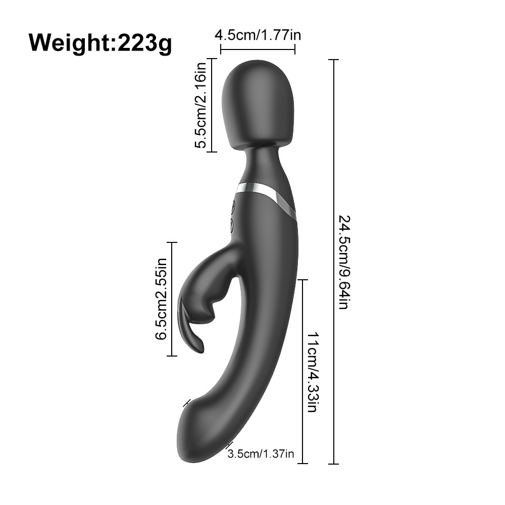 Rechargeable Dildo Vibrator Rabbit Clit G-spot Massager Wand Sex Toys Women BDSM
