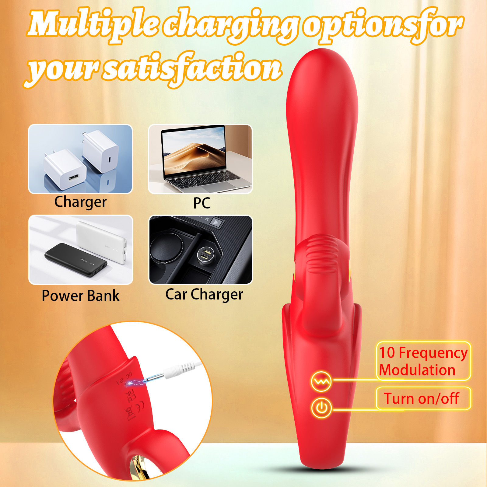 2IN1 G-Spot Vibrator Dildo Clit Licking Tongue Massager Adult Sex Toys For Women