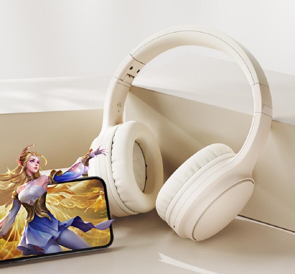 Head Mounted Wireless Bluetooth Earphones with ANC Active Noise Cancellation and ENC Call Function, Foldable Head Mounted Earphones Suitable for School Travel and Work