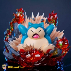 [Pre-Order] Mmland Studio Pokémon & Howl's Moving Castle Snorlax & Calcifer Statue w/ LED