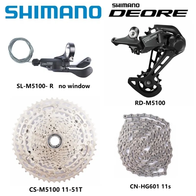 SHIMANO DEORE 11Speed Set SL-M5100 Right RD-M5100 RD-M6100 CS-M6100 11-51T Cassette CN-HG601 Chain For MTB Original Parts