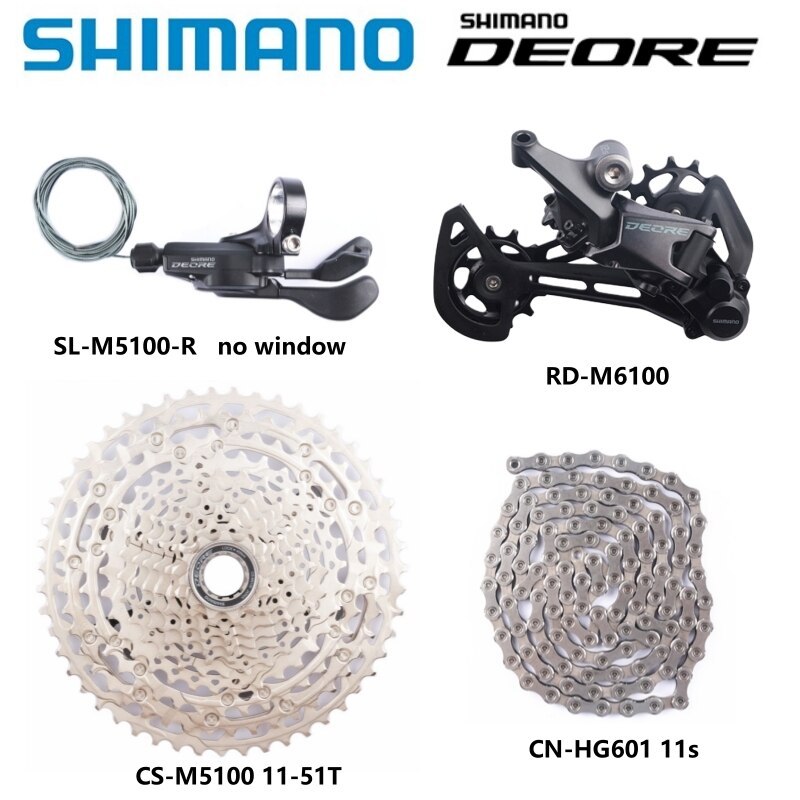 SHIMANO DEORE 11Speed Set SL-M5100 Right RD-M5100 RD-M6100 CS-M6100 11-51T Cassette CN-HG601 Chain For MTB Original Parts