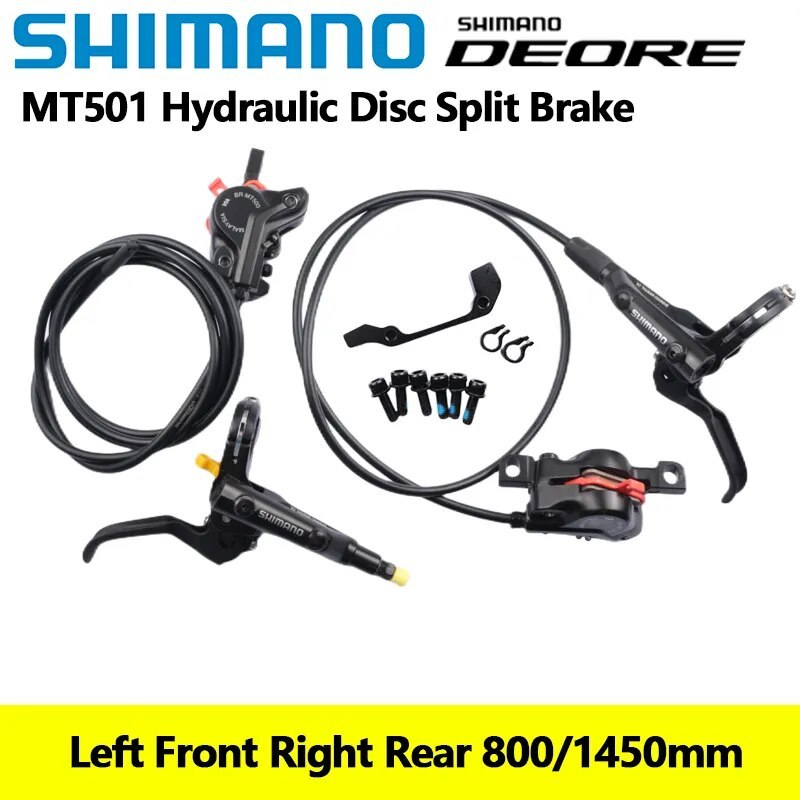 Shimano MT400 MT501 Brake 2 Pistons MTB Hydraulic Disc Brake Left Front Right Rear 850MM 800MM 1450MM Split Brake Lever Original