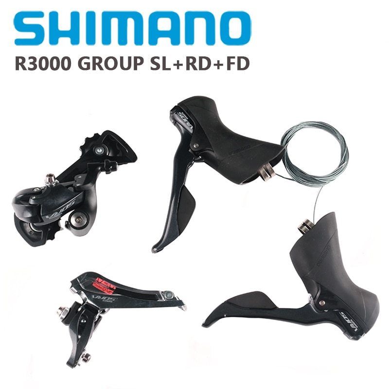 Shimano R3000 9 speed ROAD Bike Rear Derailleur Long Cage GS shifter + Front Rear + Derailleur