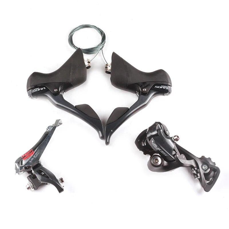 Shimano R3000 9 speed ROAD Bike Rear Derailleur Long Cage GS shifter + Front Rear + Derailleur