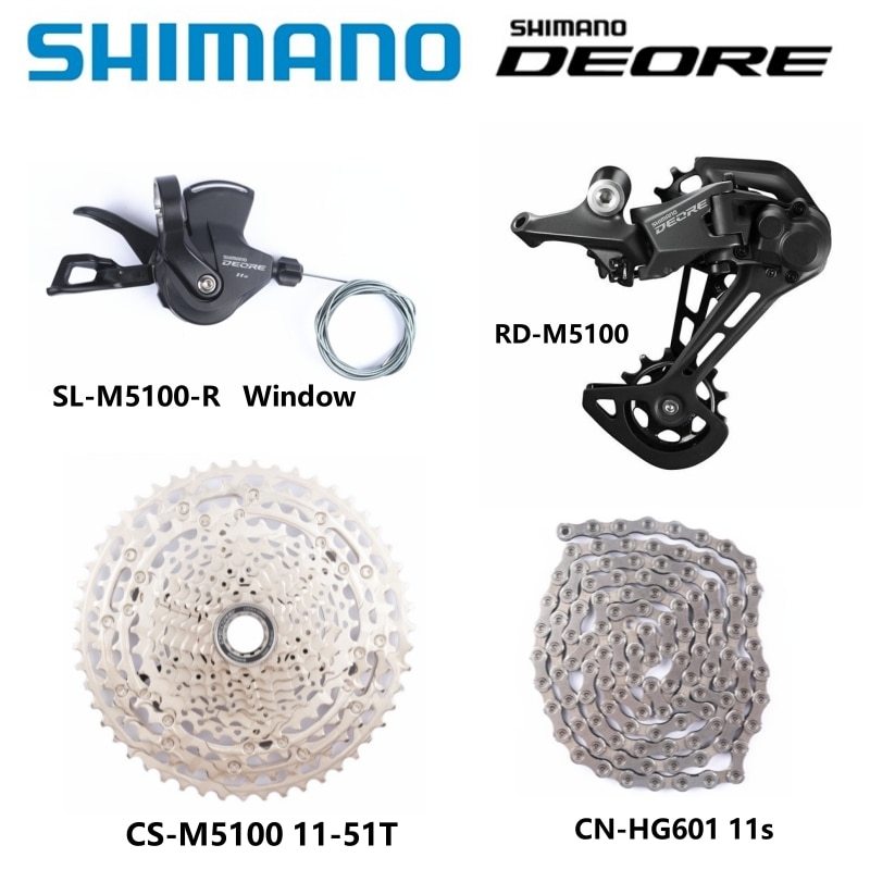 SHIMANO DEORE 11Speed Set SL-M5100 Right RD-M5100 RD-M6100 CS-M6100 11-51T Cassette CN-HG601 Chain For MTB Original Parts
