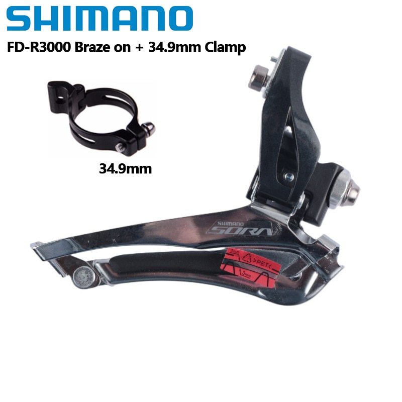 SHIMANO SORA FD R3000 Front Derailleur Brazed On 31.8mm 34.9mm Clamp 2x9 Speed Road Bike Bicycle Accessories