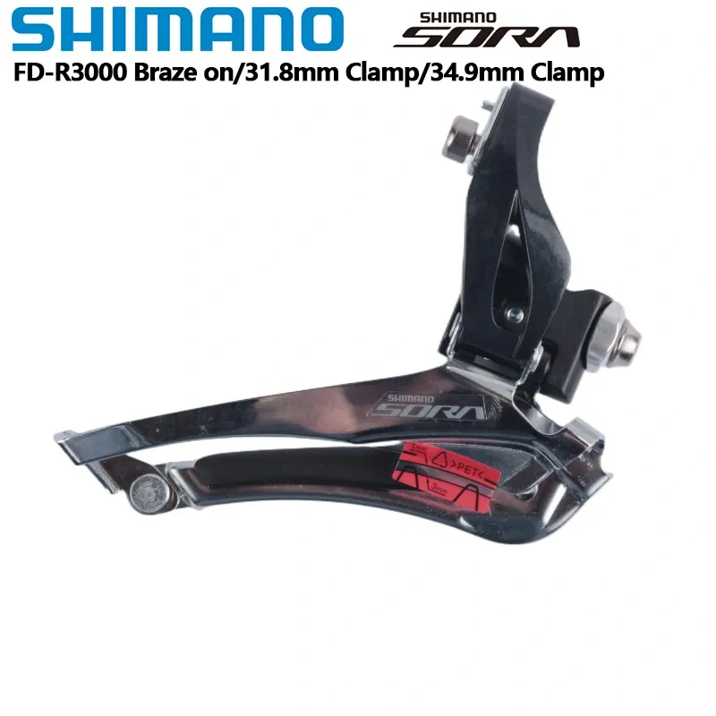 SHIMANO SORA FD R3000 Front Derailleur Brazed On 31.8mm 34.9mm Clamp 2x9 Speed Road Bike Bicycle Accessories