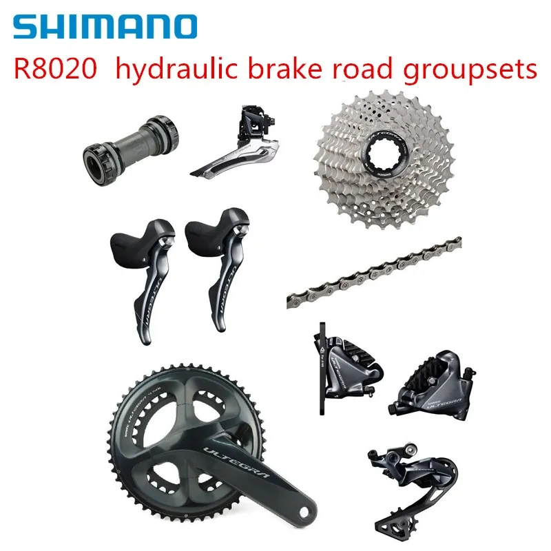 Shimano Ultegra R8020 Groupset 2 x 11 Speed Hydraulic Disc Brake Groupset R8020 Shifter R8070 Brake Kit Derailleurs Road Bicycle