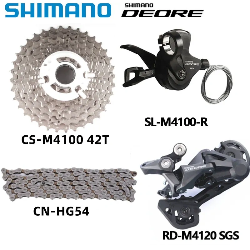 Shimano DEORE M4100 10s Groupset M4120 M5120 Rear Derailleur Shifter Sunshine 11-46T 11-42T 11-50T Cassette Hg54 Chain MTB Set