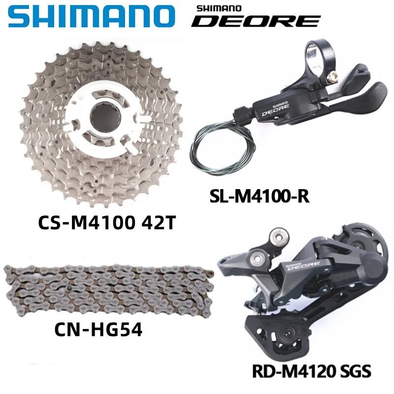 Shimano DEORE M4100 10s Groupset M4120 M5120 Rear Derailleur Shifter Sunshine 11-46T 11-42T 11-50T Cassette Hg54 Chain MTB Set