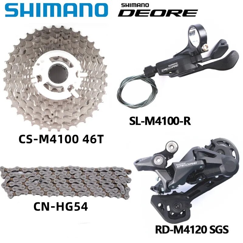Shimano DEORE M4100 10s Groupset M4120 M5120 Rear Derailleur Shifter Sunshine 11-46T 11-42T 11-50T Cassette Hg54 Chain MTB Set