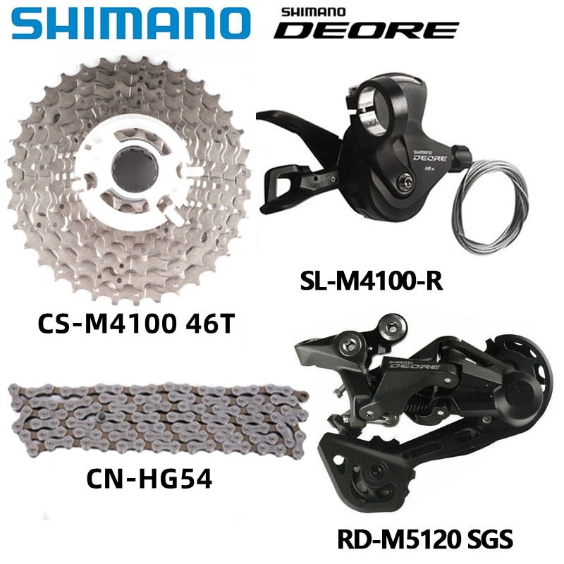 Shimano DEORE M4100 10s Groupset M4120 M5120 Rear Derailleur Shifter Sunshine 11-46T 11-42T 11-50T Cassette Hg54 Chain MTB Set