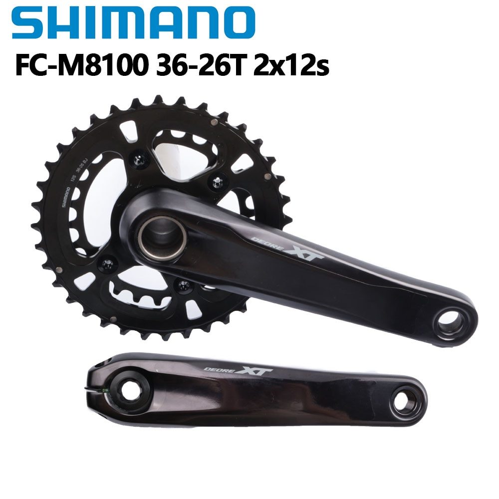 Shimano DEORE XT SLX M8100 M7100 Crankset 36-26T Double Chainring 2x12 Speed 170mm 175mm Crank For MTB Bike Bicycle