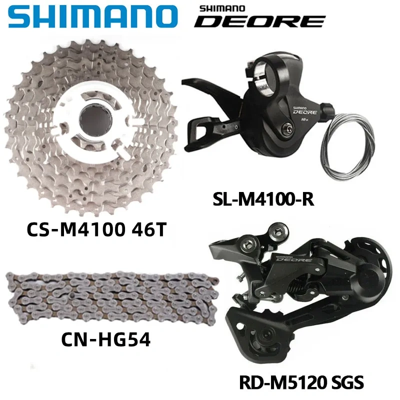 Shimano DEORE M4100 10s Groupset M4120 M5120 Rear Derailleur Shifter Sunshine 11-46T 11-42T 11-50T Cassette Hg54 Chain MTB Set