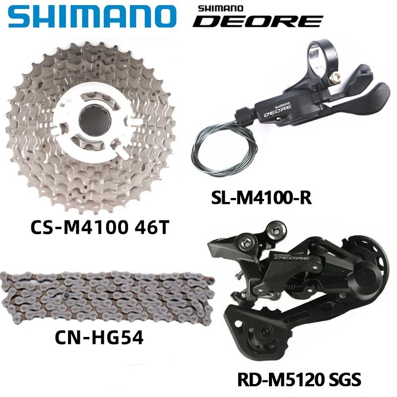 Shimano DEORE M4100 10s Groupset M4120 M5120 Rear Derailleur Shifter Sunshine 11-46T 11-42T 11-50T Cassette Hg54 Chain MTB Set