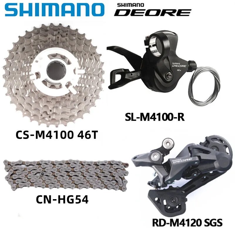 Shimano DEORE M4100 10s Groupset M4120 M5120 Rear Derailleur Shifter Sunshine 11-46T 11-42T 11-50T Cassette Hg54 Chain MTB Set