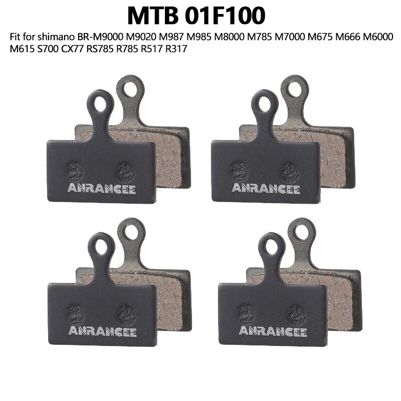 4Pairs Anrancee 01B100 01D100 Resin Disc Brake Pads Bicycle Pads Suitable For Shimano BR M375 M415 M446 MT200 RS505 R7070 R8070