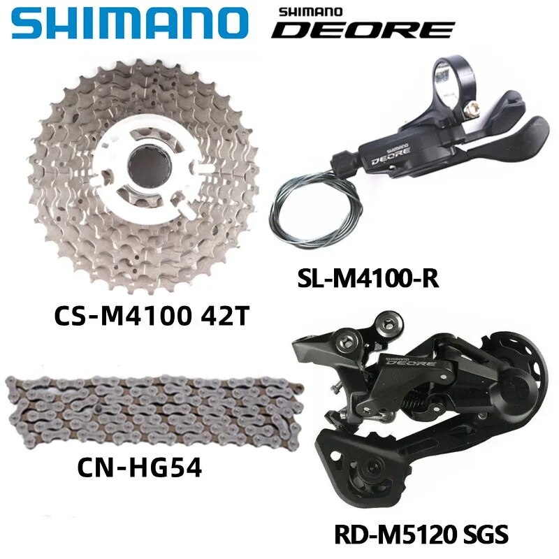 Shimano DEORE M4100 10s Groupset M4120 M5120 Rear Derailleur Shifter Sunshine 11-46T 11-42T 11-50T Cassette Hg54 Chain MTB Set