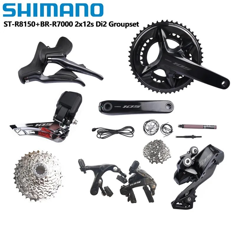 Shimano 105 2x12 Speed Di2 R7100 50-34T R7150 FD Rear Derailleur ST-R8150 R7000 Brake Caliper M7100 11-34T Road Bicycle Groupset
