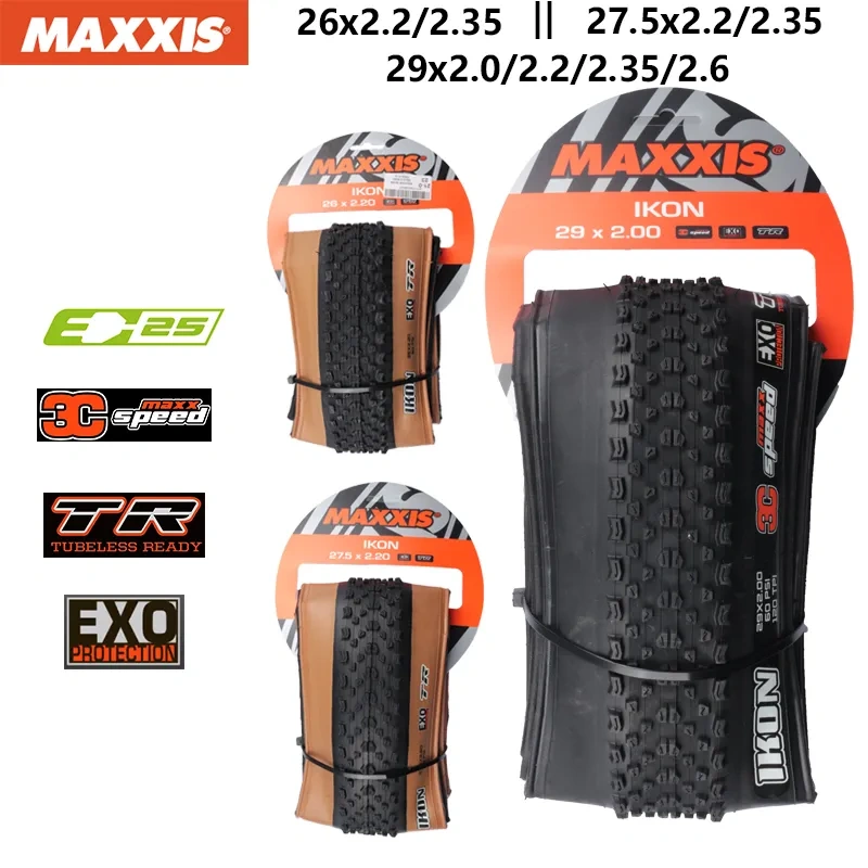 MAXXIS IKON Bicycle E-BIKE Folding Anti Puncture Original Tubeless Tire  For MTB 26x2.2/2.35 27.5x2.2/2.35 29x2/2.2/2.35/2.6