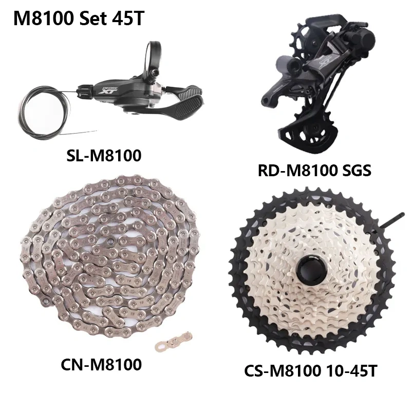 SHIMANO DEORE XT M8100 M8120 12s MTB Mountain Bike 12 Speed Sunshine 45T 51T Cassette Shifter Rear Derailleur Chain 4pcs Set