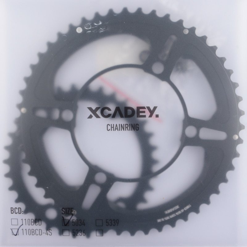 XCADEY Crown Chainring 53-39T 52-36T 50-34T Crown For XCADEY 4H 110BCD-4s 5H 110BCD For Crank Power Meter For Road Bike