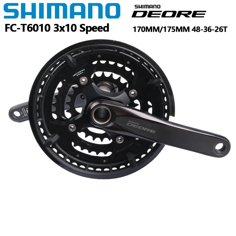 Shimano DEORE T6010 Crankset 170MM 175MM 3x10Speed Chainring 48T-36T-26T HOLLOWTECH II Trekking Crankset 30s MTB Bicycle Crank