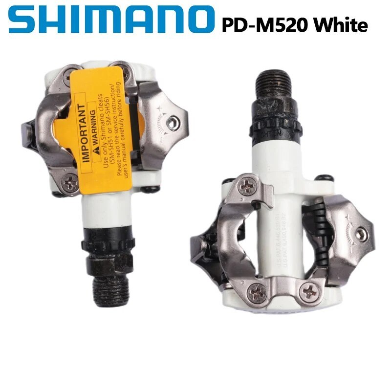 Shimano Deore M6000 M520 Pedal PD-M520 Double-sided Pedal SPD Black Silver Pedal For MTB Mountain Bike Pedal Center 55mm